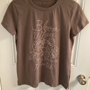 Maurices Taupe Floral Graphic Tee
